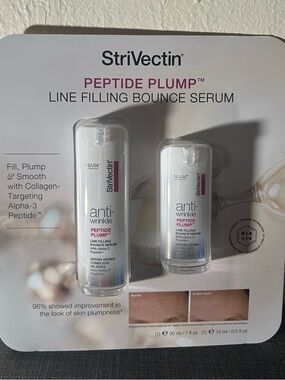 Strivectin Peptide Plump Line Filling Bounce Serum Facial Serum 1 Oz + O.5oz